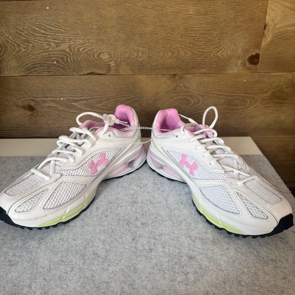 Under Armour Women’s New HOVR Apparition White and Pink Running Shoes - Picture 7 of 8
